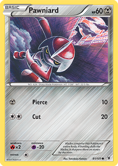 Common Pokémon card Pawniard 81/101 from Noble Victories expansion