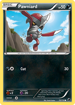 Pawniard 72/116 Pokémon card from Plasma Freeze for sale at best price