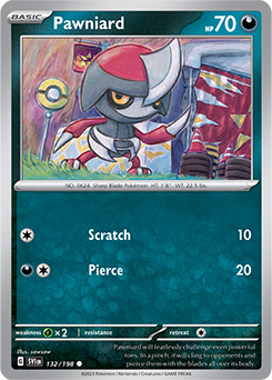 Pawniard 132/198 Pokémon card from Scarlet & Violet for sale at best price