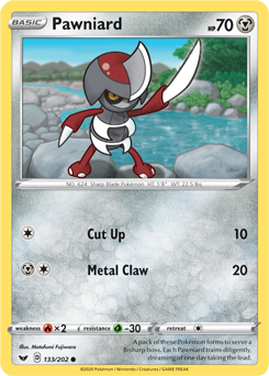 Pawniard 133/202 Pokémon card from Sword & Shield for sale at best price