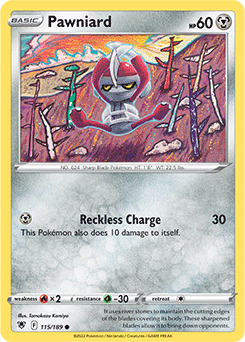 Common Pokémon card Pawniard 115/189 from Astral Radiance expansion