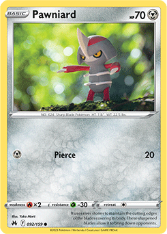 Pawniard 092/159 Pokémon card from Crown Zenith for sale at best price
