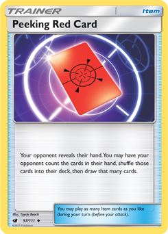 Uncommon Pokémon card Peeking Red Card 97/111 from Crimson Invasion expansion