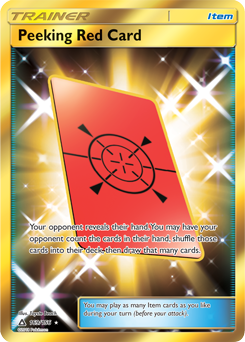 Peeking Red Card 169/156 Pokémon card from Untra Prism for sale at best price