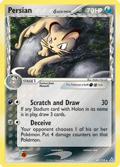 Carte Pokémon Persian 48/110 de la série Ex Fantômes Holon en vente au meilleur prix