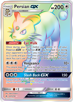 Carte Pokémon Persian GX 227/214 de la série Alliance Infallible en vente au meilleur prix