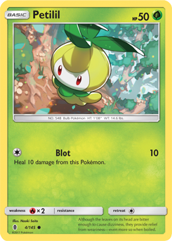 Petilil 4/145 Pokémon card from Guardians Rising for sale at best price