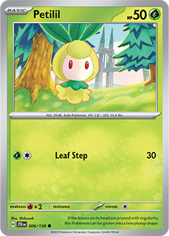 Common Pokémon card Petilil 6/159 from Journey Together expansion