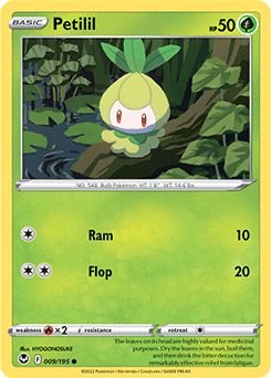 Common Pokémon card Petilil 009/195 from Silver Tempest expansion