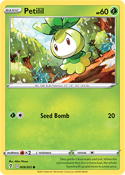 Petilil 9/203 Pokémon card from Evolving Skies for sale at best price