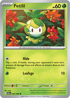 Common Pokémon card Petilil 6/86 from Black Bolt expansion