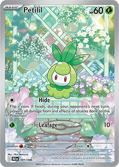 Illustration rare Pokémon card Petilil 91/86 from Black Bolt expansion