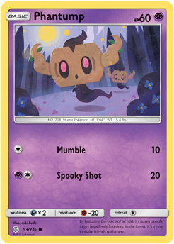 Phantump 93/236 Pokémon card from Cosmic Eclipse for sale at best price