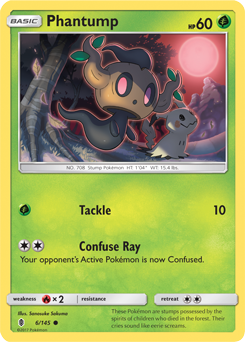 Common Pokémon card Phantump 6/145 from Guardians Rising expansion