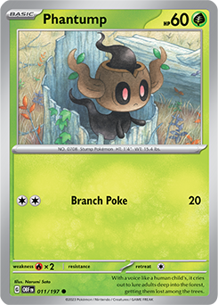 Phantump 11/197 Pokémon card from Obsidian Flames for sale at best price