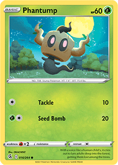 Phantump 16/264 Pokémon card from Fusion Strike for sale at best price