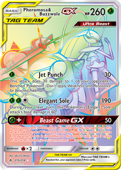 Pheromosa Buzzwole GX 215/214 Pokémon card from Unbroken Bonds for sale at best price