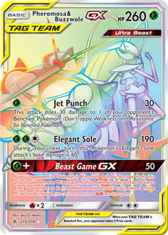 Carte Pokémon Secrète Rainbow GX Cancrelove Mouscoto GX 215/214 de la série Alliance Infallible