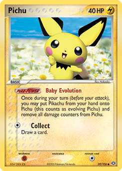 Carte Pokémon Pichu 59/106 de la série Ex Emeraude en vente au meilleur prix