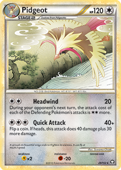 Rare Pokémon card Pidgeot 29/102 from Triumphant expansion