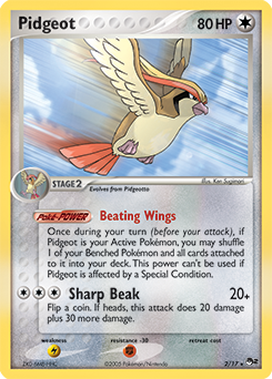 Rare Pokémon card Pidgeot 2/17 from POP 2 expansion