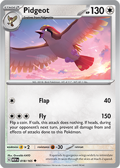 Pidgeot 18/165 Pokémon card from 151 for sale at best price