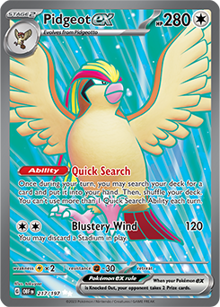 Pidgeot ex 217/197 Pokémon card from Obsidian Flames for sale at best price