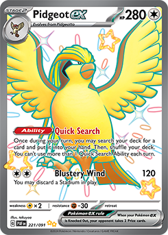 Pidgeot ex 221/91 Pokémon card from Paldean fates for sale at best price