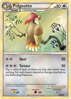 Uncommon Pokémon card Pidgeotto 48/95 from Call of Legends expansion