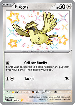 Pidgey 196/91 Pokémon card from Paldean fates for sale at best price