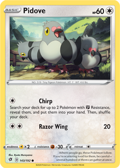 Pidove 143/192 Pokémon card from Rebel Clash for sale at best price