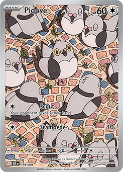 Illustration rare Pokémon card Pidove 148/86 from Black Bolt expansion