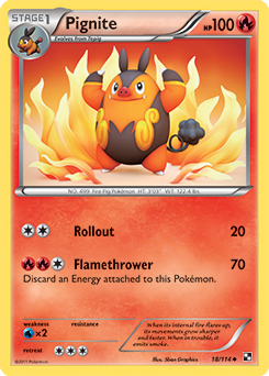 Pignite 18/114 Pokémon card from Black & White for sale at best price
