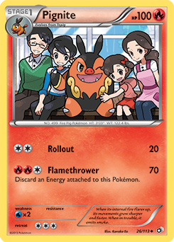 Carte Pokémon Peu commune Pignite 26/113 de la série Legendary Treasures