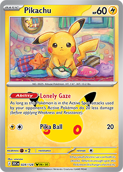 Pikachu rare Pokémon card Pikachu 028/128 from 30th Celebration expansion