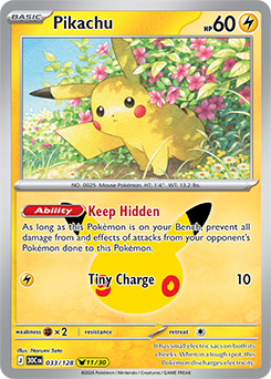 Pikachu rare Pokémon card Pikachu 033/128 from 30th Celebration expansion