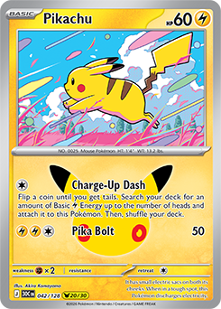 Pikachu rare Pokémon card Pikachu 042/128 from 30th Celebration expansion