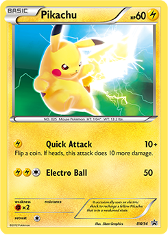 Promo Pokémon card Pikachu BW54 from Back & White Promos expansion