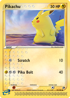 Carte Pokémon Pikachu 72/100 de la série Ex Tempête de Sable en vente au meilleur prix