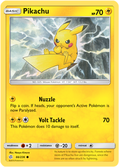 Pikachu 66/236 Pokémon card from Cosmic Eclipse for sale at best price