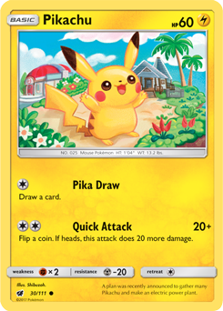 Pikachu 30/111 Pokémon card from Crimson Invasion for sale at best price