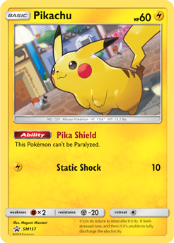 Pikachu SM157 Pokémon card from Sun and Moon Promos for sale at best price