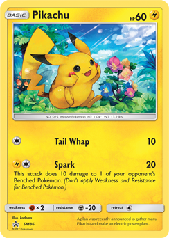 Promo Pokémon card Pikachu SM86 from Sun and Moon Promos expansion