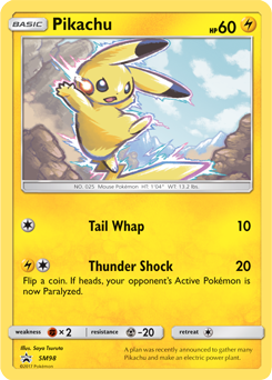 Carte Pokémon Promo Pikachu SM98 de la série Promos Soleil et Lune