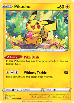 Pikachu 052/196 Pokémon card from Lost Origin for sale at best price