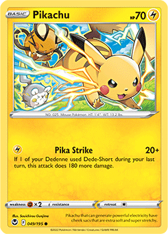 Pikachu 049/195 Pokémon card from Silver Tempest for sale at best price