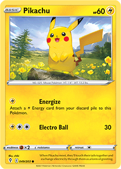 Pikachu 49/203 Pokémon card from Evolving Skies for sale at best price
