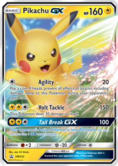 Promo Pokémon card Pikachu GX SM232 from Sun and Moon Promos expansion