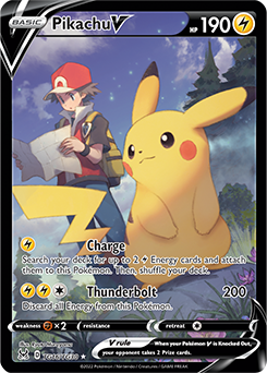 Ultra rare V Pokémon card Pikachu V TG16/TG30 from Lost Origin expansion