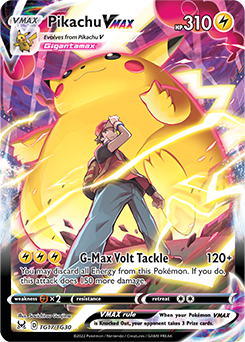 Ultra rare VMAX Pokémon card Pikachu VMAX TG17/TG30 from Lost Origin expansion